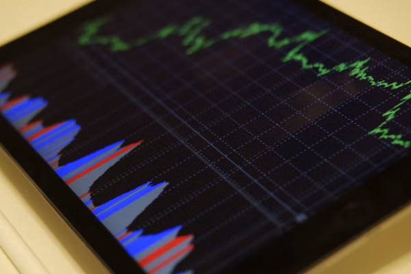 Data analytics on laptop screen
