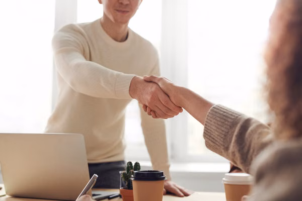 Professional interview handshake